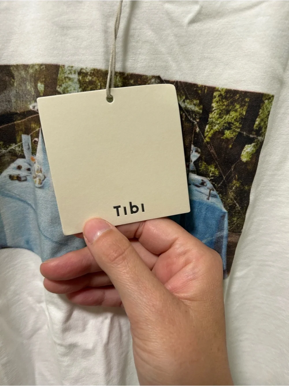 Tibi Creative Lab Supper Print T-Shirt Size L/XL